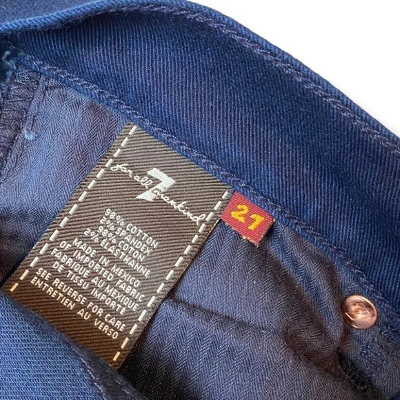 7 For All Mankind Navy Blue Bootcut Jeans with  Swarovski Crystal Pockets - Picture 9 of 10